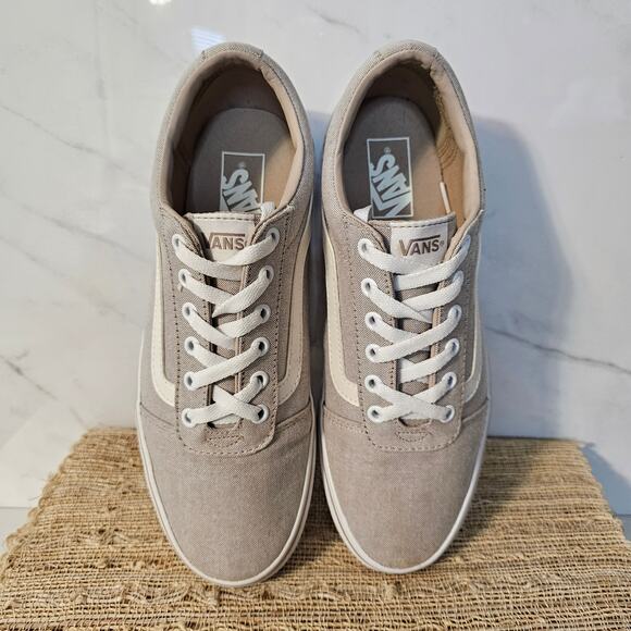 Vans Women's Light Gray Canvas Athletic Shoes - Picture 5 of 8